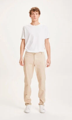 Pantalon Chino Droit Homme CHUCK - En Beige - En Coton Bio GOTS