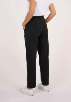 Pantalon Coupe Droite CALLA - En Couleur Noir - En Coton Biologique -Clothing Discounts Store pantalon coupe droite femme noir