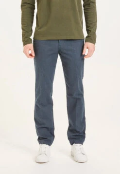 Pantalon En Flanelle Homme LUCAS - En Bleu Nuit - En Coton Biologique