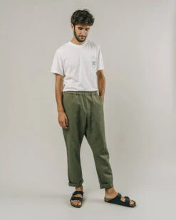 Brava Fabrics Pantalon Oversize Homme SAFARI - En Kaki - En Coton Bio Et En Lin