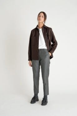 Pantalon En Laine Vierge Mixte STOCKHOLM - En Gris Foncé -Clothing Discounts Store pantalon stockolm gris AH21 Noyoco defacefemmee