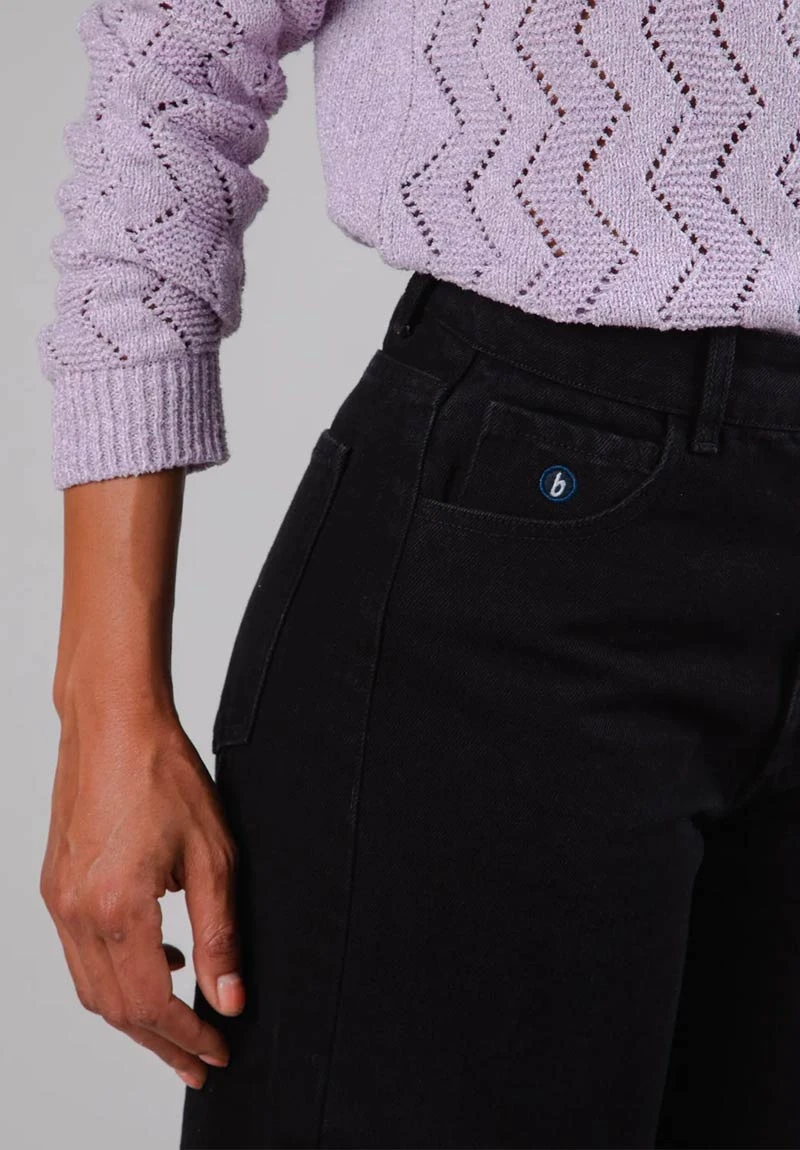 Brava Fabrics Pantalon Wide Leg Femme 5 Pocket - Couleur Noir - En Coton Biologique 4 Brava Fabrics Pantalon Wide Leg Femme 5 Pocket - Couleur Noir - En Coton Biologique - Image 2