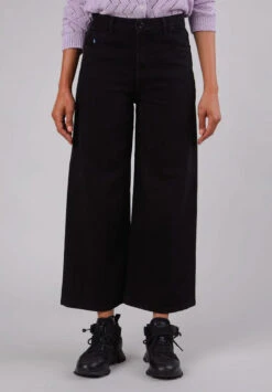 Brava Fabrics Pantalon Wide Leg Femme 5 Pocket - Couleur Noir - En Coton Biologique