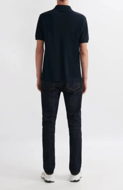 Polo Brodé Homme BEGI - En Bleu Marine - En Coton Bio -Clothing Discounts Store polo brode homme begi noir dos