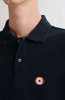 Polo Brodé Homme BEGI - En Bleu Marine - En Coton Bio -Clothing Discounts Store polo brode homme begi noir zoom