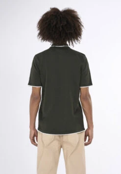 Polo Homme Manche Courte KNIT - En Coton Bio - En Vert Forêt -Clothing Discounts Store polo homme manche courte vert