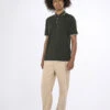 Polo Homme Manche Courte KNIT - En Coton Bio - En Vert Forêt -Clothing Discounts Store polo homme manche courte vert1