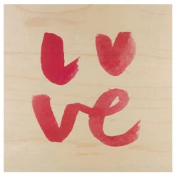 Poster En Bois 30x30 Cm Love - Fabriqué En France