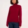 Pull à Col Roulé LAMBSWOOL - En Plusieurs Coloris - En Laine Bio -Clothing Discounts Store pull a col roule femme knowledge1 rouge jpeg