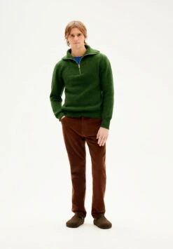 Thinking Mu Pull Col Camionneur Homme HELIO - En Plusieurs Coloris - Fabriqué En Espagne -Clothing Discounts Store pull col camionneur homme vert