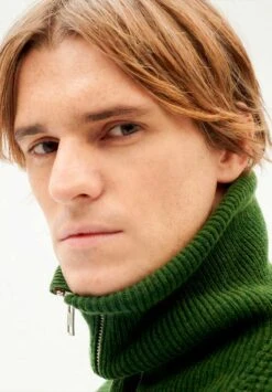 Thinking Mu Pull Col Camionneur Homme HELIO - En Plusieurs Coloris - Fabriqué En Espagne -Clothing Discounts Store pull col camionneur homme vert2