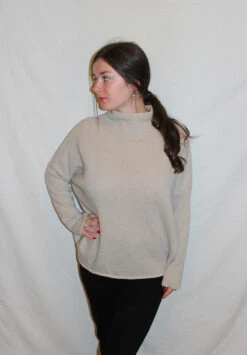 Pull Col Cheminé DOUCEUR - En Plusieurs Coloris - En Laine -Clothing Discounts Store pull col chemine douceur beige2