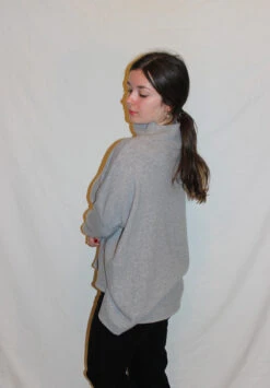 Pull Col Cheminé DOUCEUR - En Plusieurs Coloris - En Laine -Clothing Discounts Store pull col chemine douceur gris1