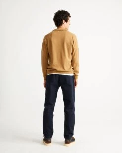 Thinking Mu Pull Col Polo Homme VINCENT - En Plusieurs Coloris - En Coton Bio -Clothing Discounts Store pull col polo vincent thinking mu ocre dos