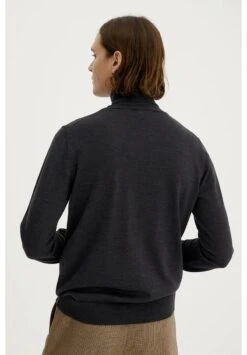 Pull Col Roulé Fin Unisexe BERGEN - En Laine Mérinos - Couleur Anthracite -Clothing Discounts Store pull col roule fin unisexe