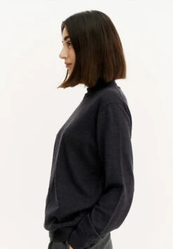 Pull Col Roulé Fin Unisexe BERGEN - En Laine Mérinos - Couleur Anthracite -Clothing Discounts Store pull col roule fin unisexe2