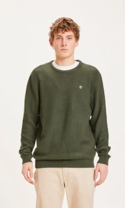 Pull En Coton Bio GOTS Homme FIELD - En Vert Sapin