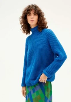 Thinking Mu Pull En Maille Femme FIONA - Couleur Bleu - En Matières Recyclés -Clothing Discounts Store pull en maille femme3