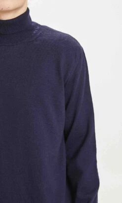 Pul Col Roulé Homme Bleu MarineFORREST - En Laine Biologique -Clothing Discounts Store pull forrest col roule marine homme zoom