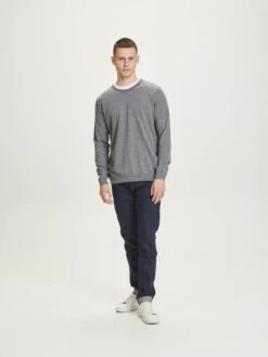 Pull Laine Mérinos Homme FORREST - Couleur Anthracite