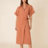 Robe Cache Coeur Longue Femme MIDO - En Terracotta - En Lin 2 Robe Cache Coeur Longue Femme MIDO - En Terracotta - En Lin -Clothing Discounts Store robe cache coeur longue mido lin