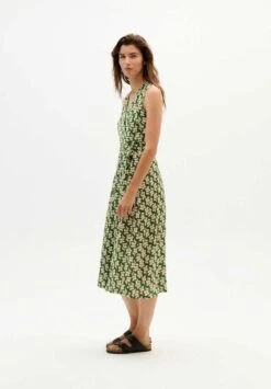 Thinking Mu Robe Cache Coeur Fleurie AMAPOLA - En Vert - En Viscose EcoVero