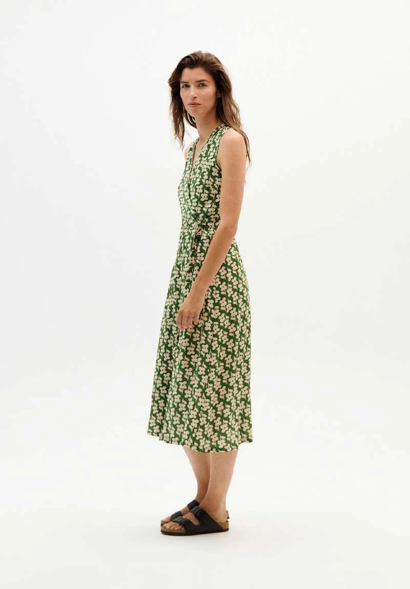 Thinking Mu Robe Cache Coeur Fleurie AMAPOLA - En Vert - En Viscose EcoVero 3 Thinking Mu Robe Cache Coeur Fleurie AMAPOLA - En Vert - En Viscose EcoVero
