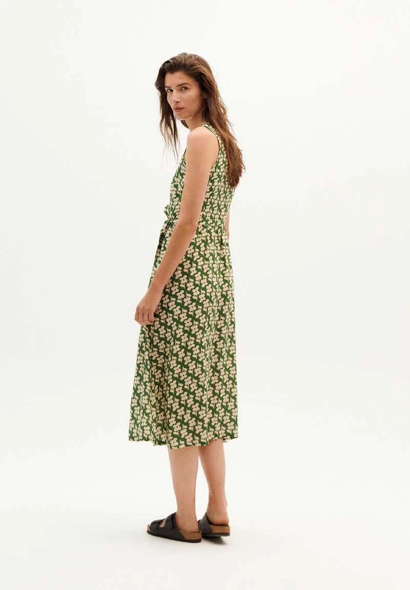Thinking Mu Robe Cache Coeur Fleurie AMAPOLA - En Vert - En Viscose EcoVero 4 Thinking Mu Robe Cache Coeur Fleurie AMAPOLA - En Vert - En Viscose EcoVero - Image 2
