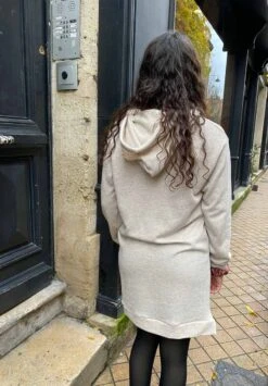 Robe Sweat Capuche Oversize NOE- En Plusieurs Coloris - En Tissus Upcyclés -Clothing Discounts Store robe sweat capuche oversize beige