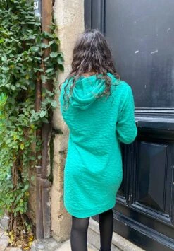Robe Sweat Capuche Oversize NOE- En Plusieurs Coloris - En Tissus Upcyclés -Clothing Discounts Store robe sweat capuche oversize bleu
