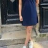 Robe Tennis Courte MARINE - En Coton Upcyclé -Clothing Discounts Store robe tennis longue marine