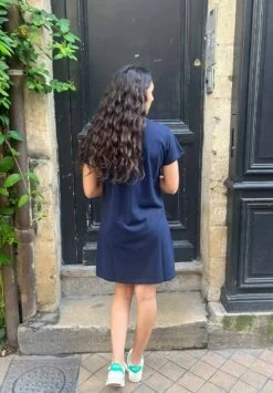 Robe Tennis Courte MARINE - En Coton Upcyclé 5 Robe Tennis Courte MARINE - En Coton Upcyclé -Clothing Discounts Store robe tennis longue marine1