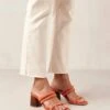 ALOHAS Mules à Talon Carré Femme INDIANA - Plusieurs Coloris - En Cuir Certifié LWG -Clothing Discounts Store sandale indiana orange decote