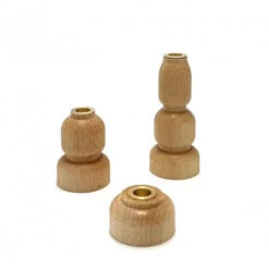 Set De Trois Bougeoirs Bas En Bois Et Laiton - En Plusieurs Coloris -Clothing Discounts Store set de 3 bougeoirs bois naturel
