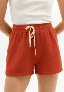 Thinking Mu Short Loose SUE - En Orange Corail - Fabriqué Au Portugal