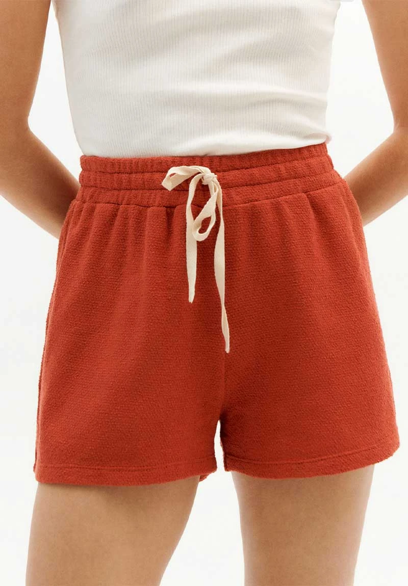 Thinking Mu Short Loose SUE - En Orange Corail - Fabriqué Au Portugal 3 Thinking Mu Short Loose SUE - En Orange Corail - Fabriqué Au Portugal