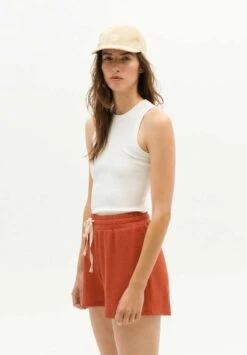 Thinking Mu Short Loose SUE - En Orange Corail - Fabriqué Au Portugal 8 Thinking Mu Short Loose SUE - En Orange Corail - Fabriqué Au Portugal -Clothing Discounts Store short court femme orange2