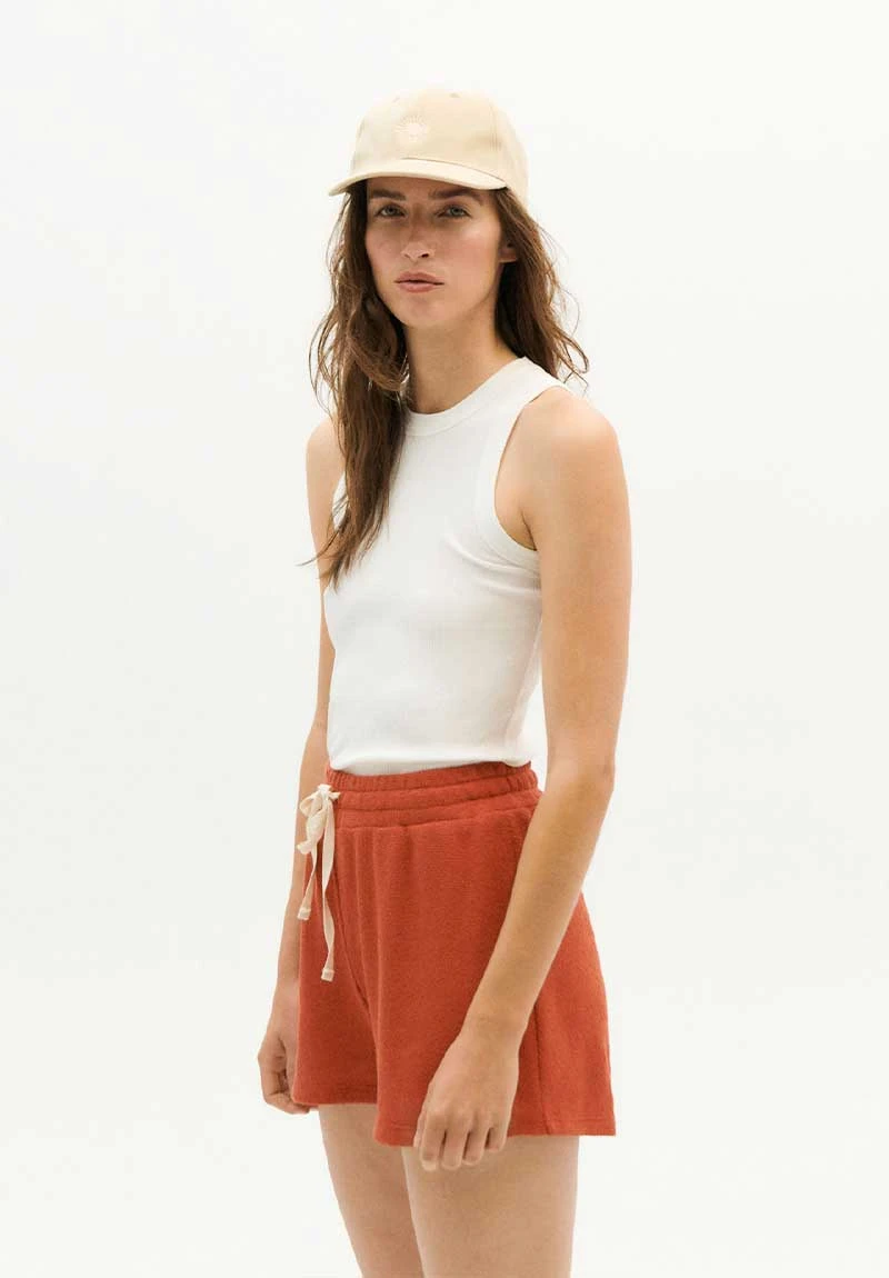 Thinking Mu Short Loose SUE - En Orange Corail - Fabriqué Au Portugal 5 Thinking Mu Short Loose SUE - En Orange Corail - Fabriqué Au Portugal - Image 3