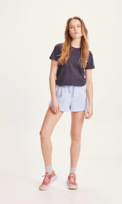 Short En Molleton Femme TEAKY - En Bleu Ciel - En Coton Bio GOTS