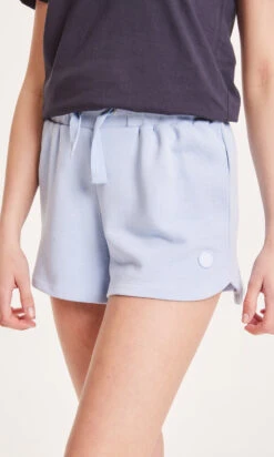 Short En Molleton Femme TEAKY - En Bleu Ciel - En Coton Bio GOTS -Clothing Discounts Store short molleton femme teaky bleu ciel zoom