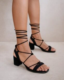 ALOHAS Sandale Sophie Noir Avec Joli Talon Carré De 6,5cm - Fabriqué Main En Espagne -Clothing Discounts Store sophie black sandal alohas 833946