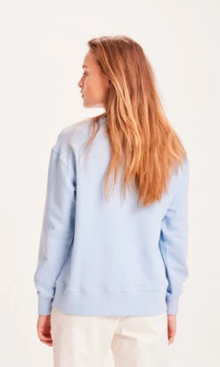 Sweat Bleu Ciel Femme DAPHNE - En Coton Bio GOTS -Clothing Discounts Store sweat bleu ciel femme daphne dos