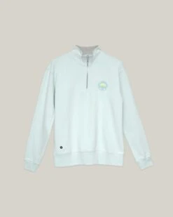 Brava Fabrics Sweat Col Camionneur Homme SUNBATHING - En Bleu Turquoise - En Coton Bio -Clothing Discounts Store sweat col camionneur homme sunbathing brava fabrics bleu packshot