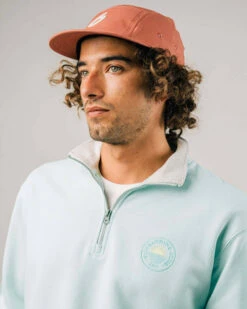 Brava Fabrics Sweat Col Camionneur Homme SUNBATHING - En Bleu Turquoise - En Coton Bio