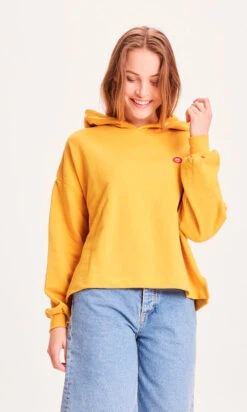 Sweat Coloré Femme REBORN ERICA - En Jaune - En Coton Bio Et Polyester Recyclés