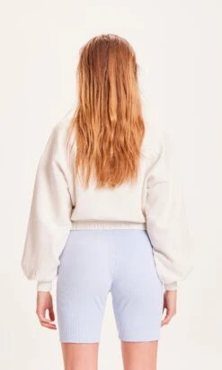 Sweat Court Femme ERICA - En Coton Bio GOTS -Clothing Discounts Store sweat creme femme erica dos