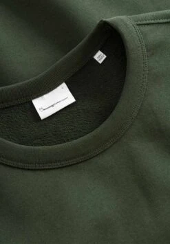 Sweat Homme BASIC BADGE - En Coton Bio Et Polyester Recyclés -Clothing Discounts Store sweat homme vert1