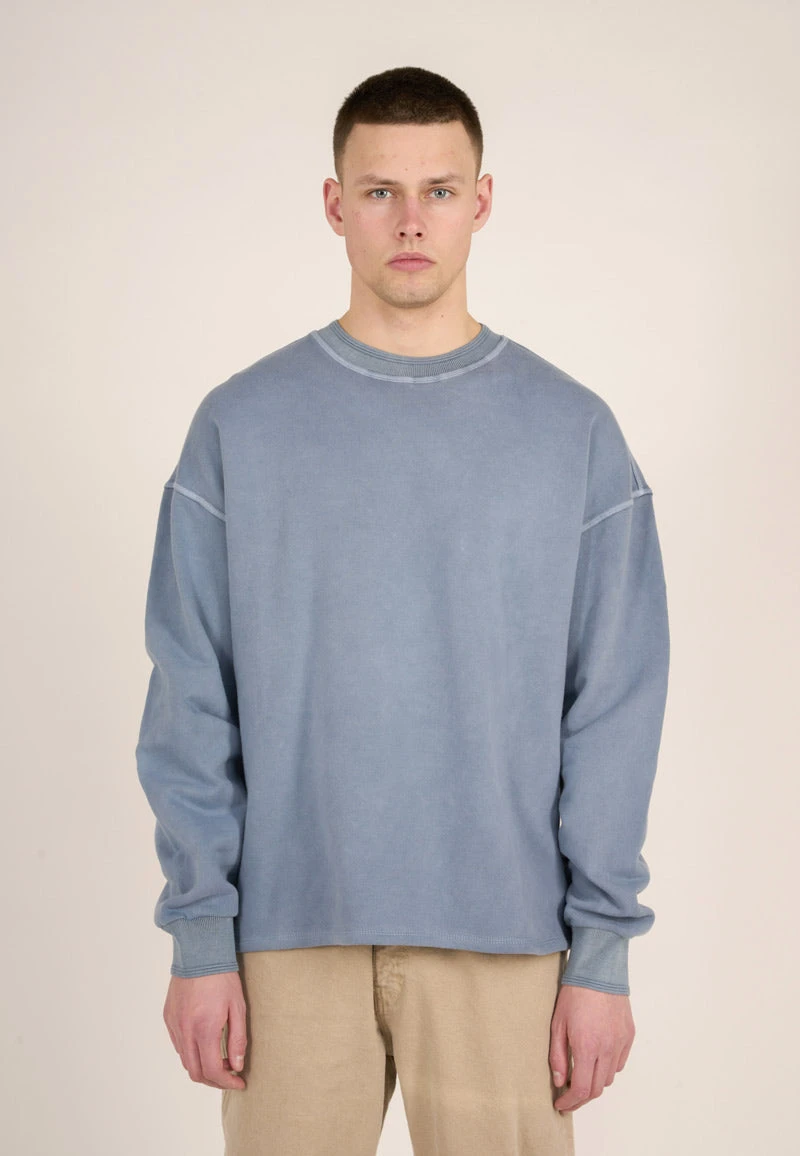 Sweat Oversize Homme NUANCE BY NATURE - En Bleu - En Coton Biologique GOTS