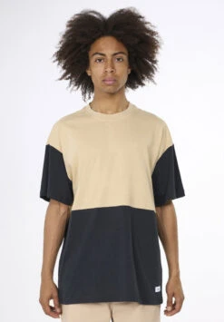 T-shirt Bicolore STRIPED - Fabriqué Au Turquie - En Coton Bio 12 T-shirt Bicolore STRIPED - Fabriqué Au Turquie - En Coton Bio -Clothing Discounts Store t shirt bicolore homme beige