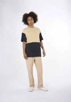 T-shirt Bicolore STRIPED - Fabriqué Au Turquie - En Coton Bio 13 T-shirt Bicolore STRIPED - Fabriqué Au Turquie - En Coton Bio -Clothing Discounts Store t shirt bicolore homme beige1